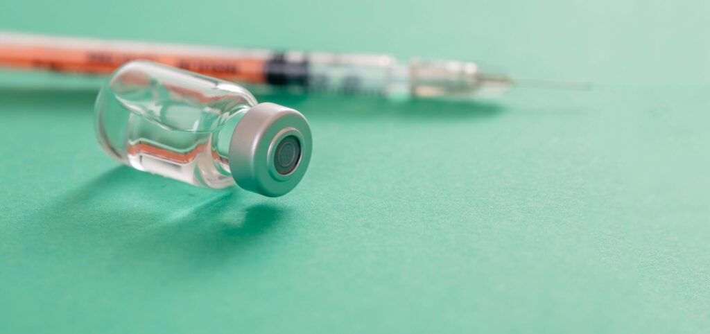 Vaccine vial dose and syringe